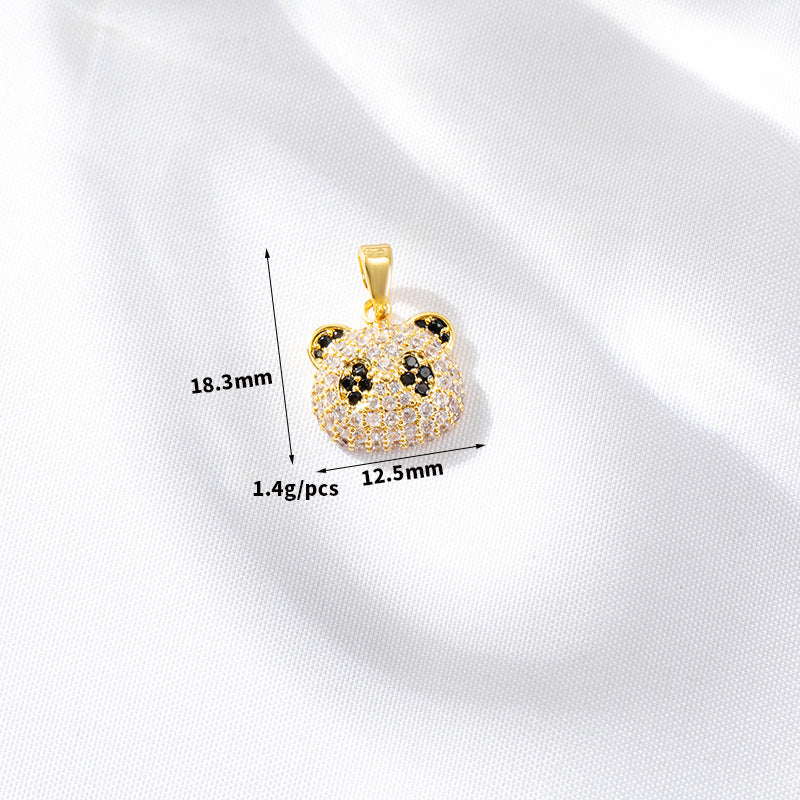 2 Sirène Baleine Queue Ours Panda Floral Charm Pendentif Strass Embelli 14K GF