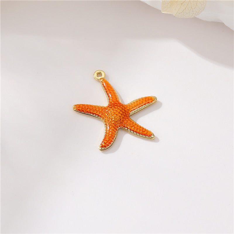 2 pendentifs à breloque étoile de mer émail époxy 14K GF