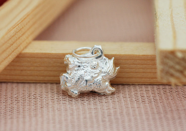Sterling Silver Tiny Qilin 麒麟 Charm Pendant S990 Finding