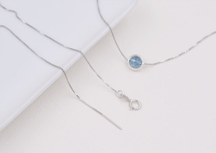 Collier en Y réglable en argent sterling avec fermoir mousqueton à ressort rond