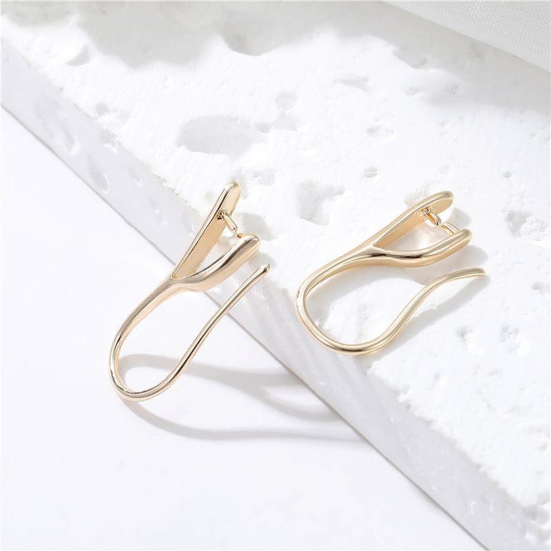 4 boucles d'oreilles à crochet Icepick avec boucle strass embellies 14K GF