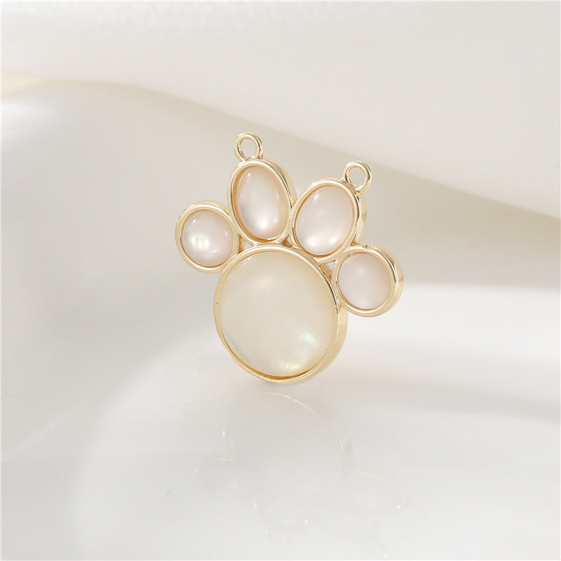 2 Lune Papillon Patte Charme Pendentif Résine Embellie 14K GF Perle Semi-Percée Perle Vierge