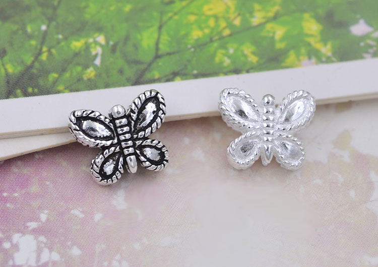 Sterling Silver Butterfly Bead Spacer S925 Finding