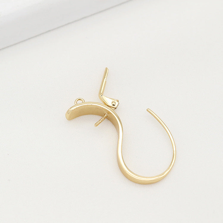 4 boucles d'oreilles créoles avec boucle 14K GF boucle d'oreille demi-percée perle vierge