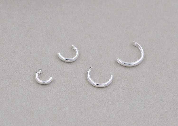 Argent sterling à travers le trou semi-rond cercle charme perle cadre perlage entretoise