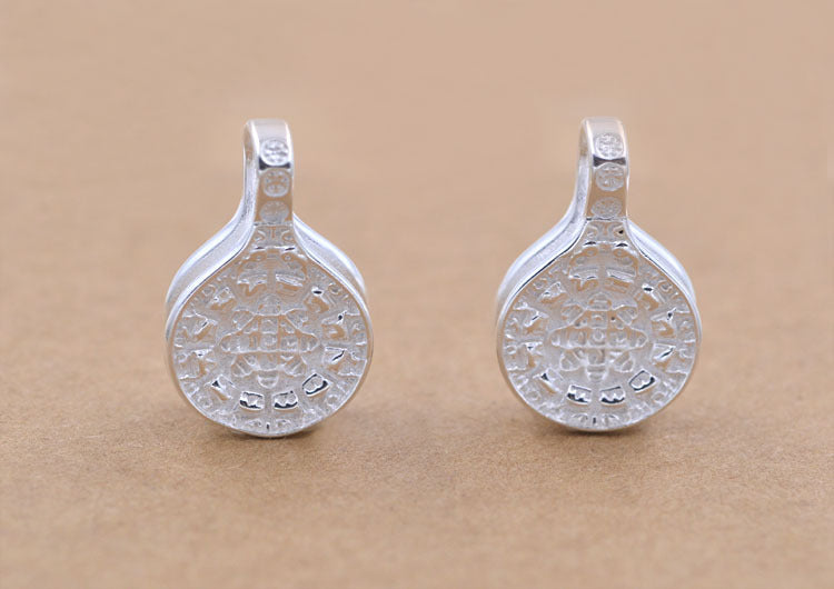 Sterling Silver Tiny Round Zodiac Coin Charm Pendant S925 Finding
