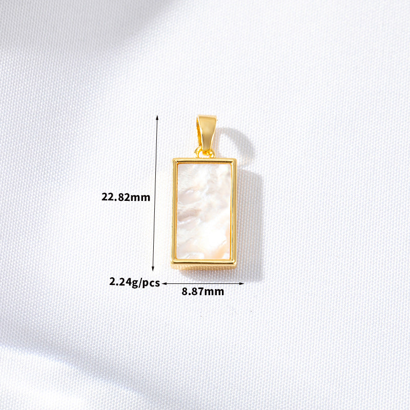2 coeur croix rectangle rond ovale pendentif à breloque coquille embellie 14K GF