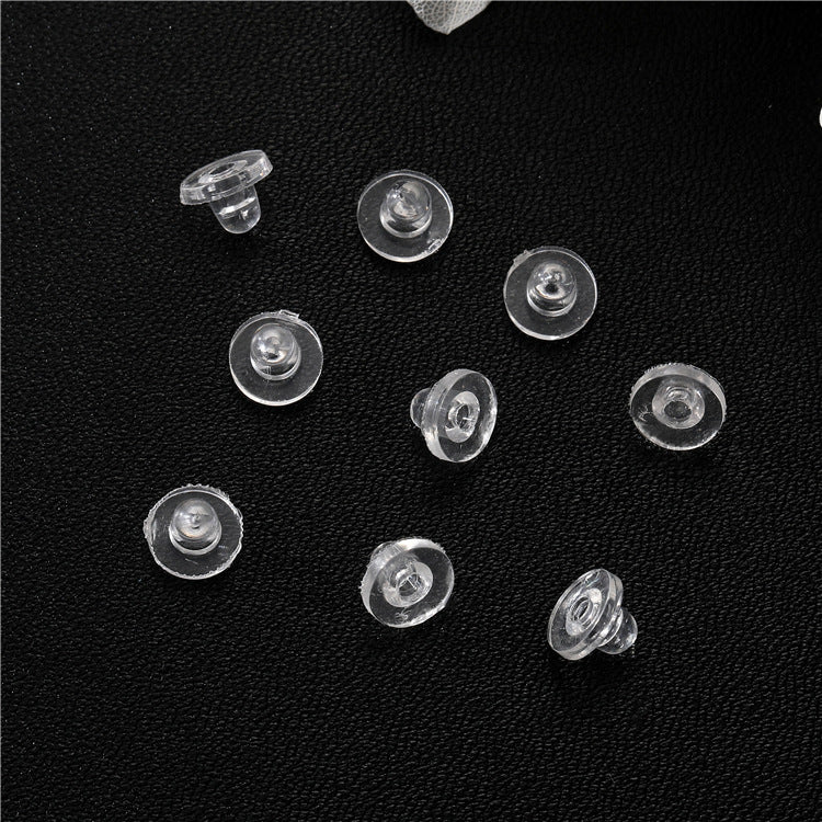 100 chapeau soucoupe disque poteau Silicone Gel de silice boucle d'oreille bouchon arrière