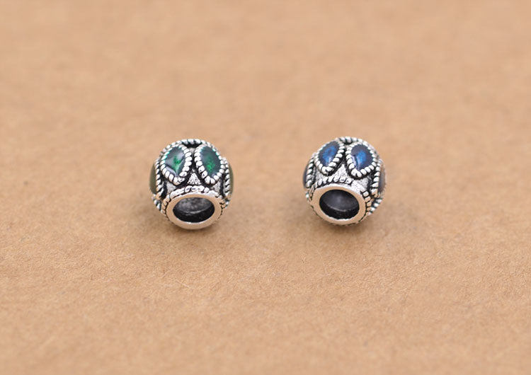 Sterling Silver Flat Drum Bead Spacer S925 Finding