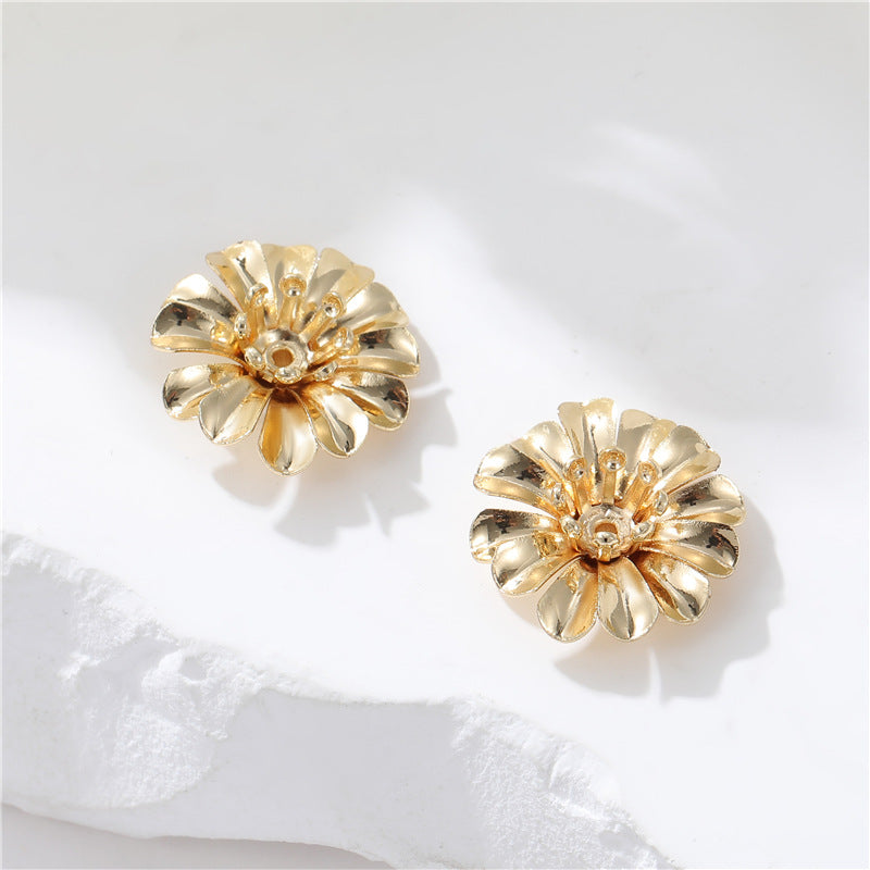 2 Coupe de capuchon de perles florales 14K GF Charm Beadwork Spacer
