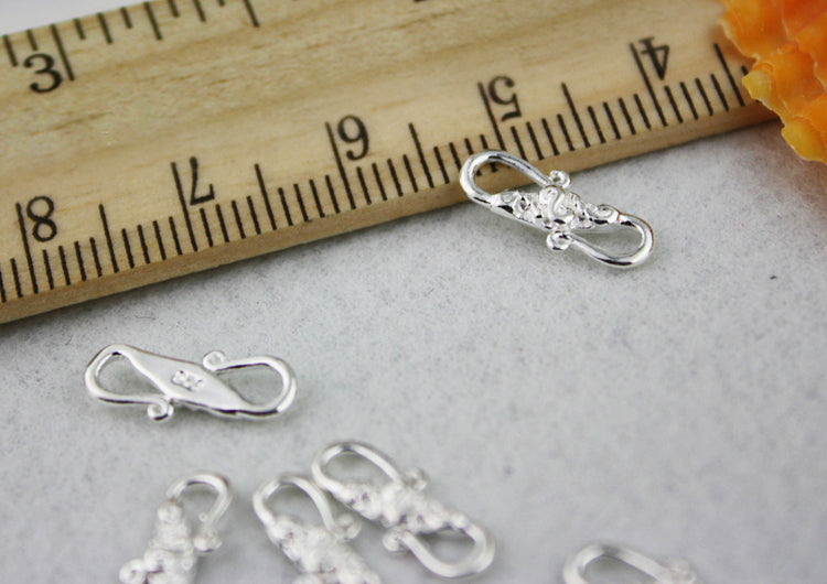 Sterling Silver Carved S Clasp For Necklace Bracelet Finding