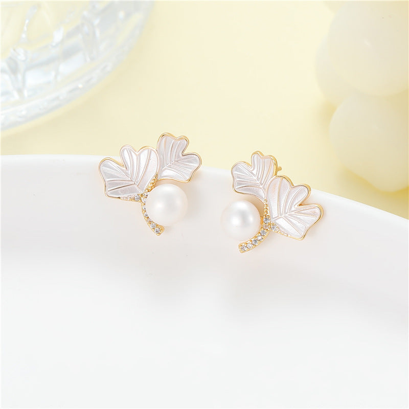 4 boucles d'oreilles papillon coeur broche fleur croix feuille boucles d'oreilles 14K GF coquille strass embelli boucle d'oreille moitié percée perle perle vierge