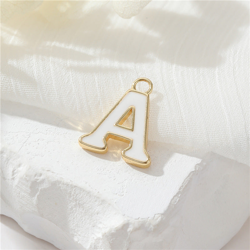 2 Emaille-Epoxidharz-Anfangsbuchstaben AZ-Charm-Anhänger 14K GF