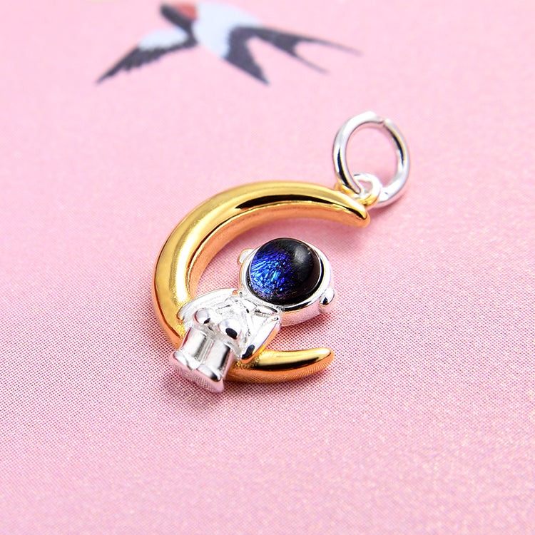 Sterling Silver Astronaut Charm Pendant S925 Finding