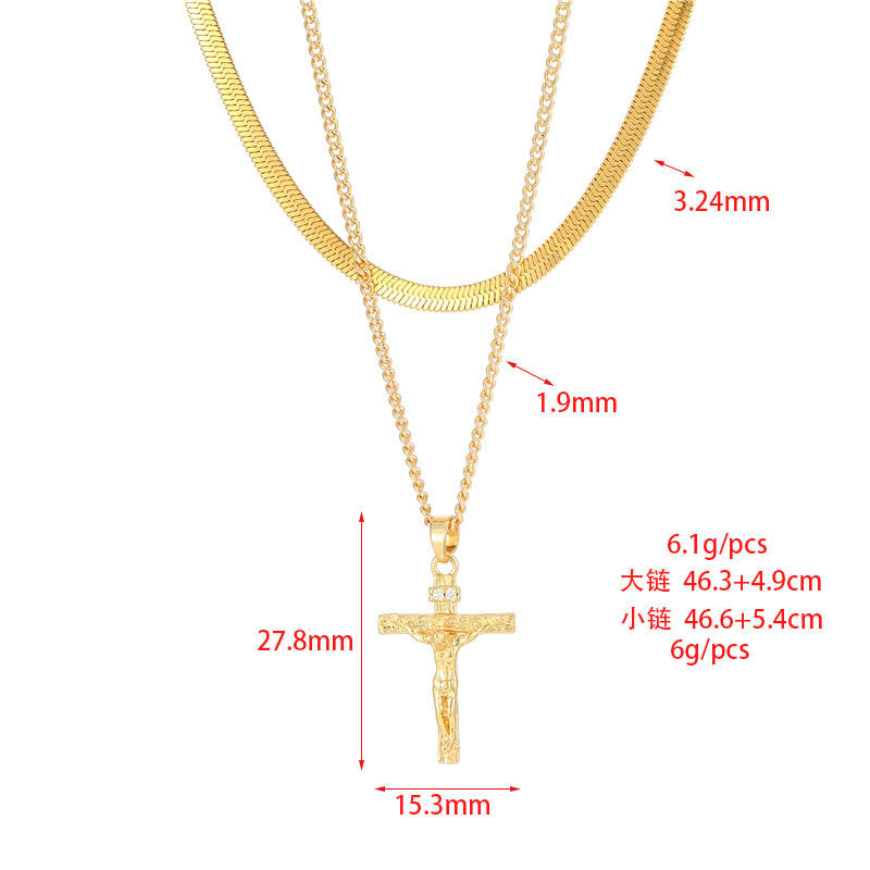 2 Blumen Kreuz Herz Rechteck Tarot Karte Charm Kabel Schlange Singapur Kette Halskette Strass verziert 14K GF Choker