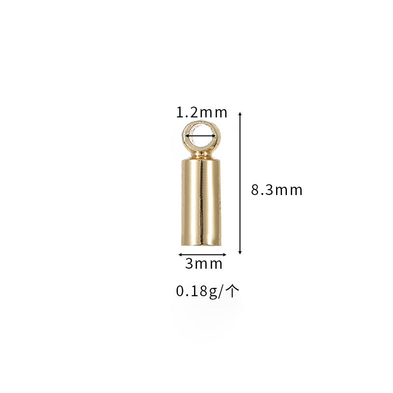 10 minuscules clips en cuir fin à bout de cordon rond 14K GF