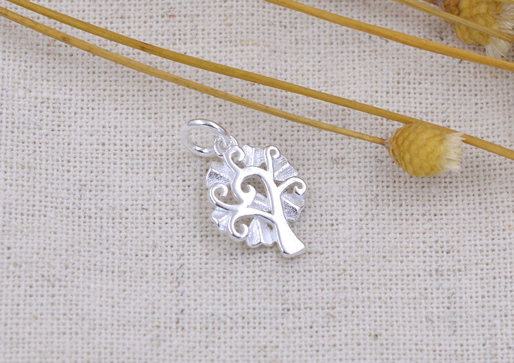 Sterling Silver Tree Charm Pendant S925 Finding