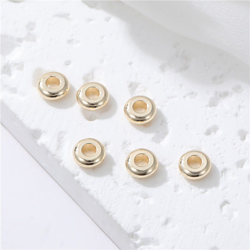 10 Charme de perle ronde plate 14K GF Entretoise de perles