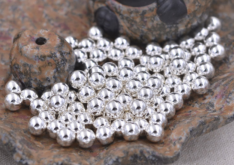 Perle ronde brillante de 4 mm en argent sterling S925