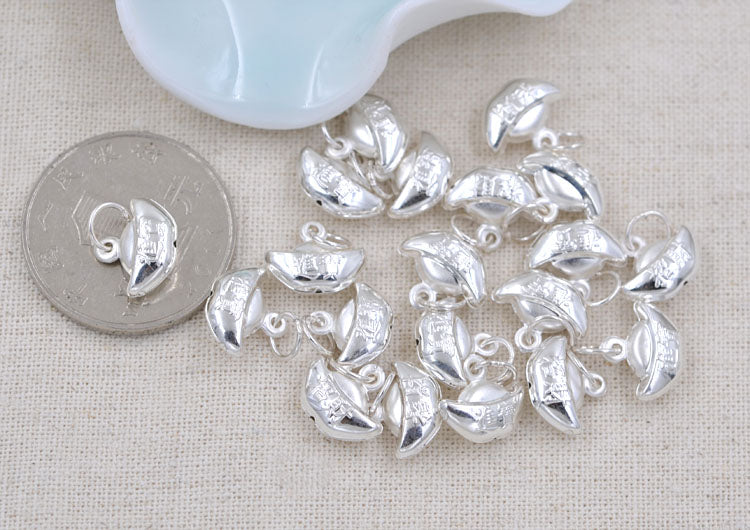 Pendentif à breloque en lingot de richesse en argent sterling S990