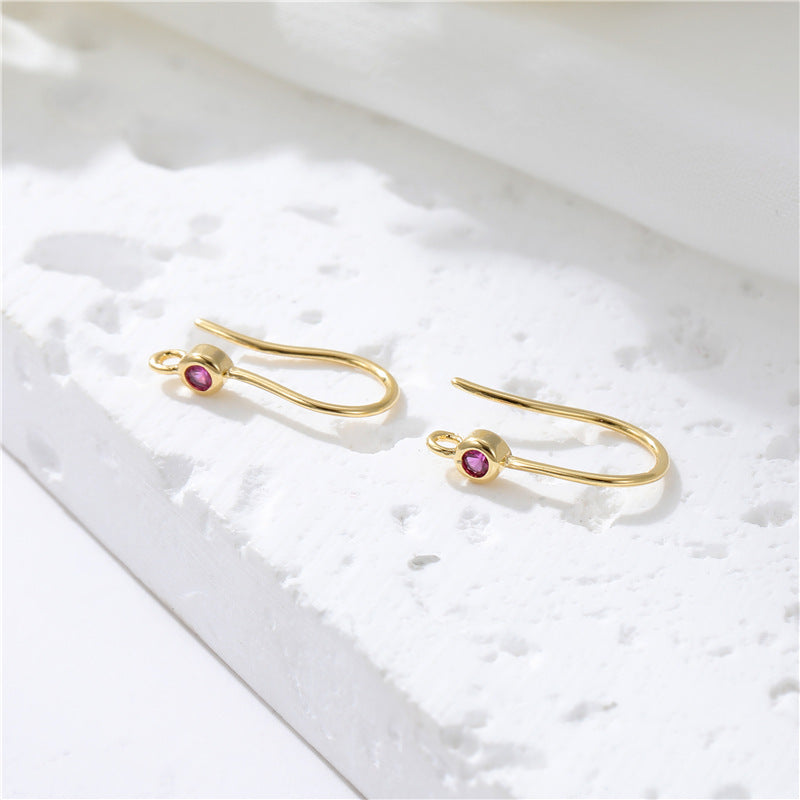 4 boucles d'oreilles à crochet Icepick avec boucle strass embellies 14K GF