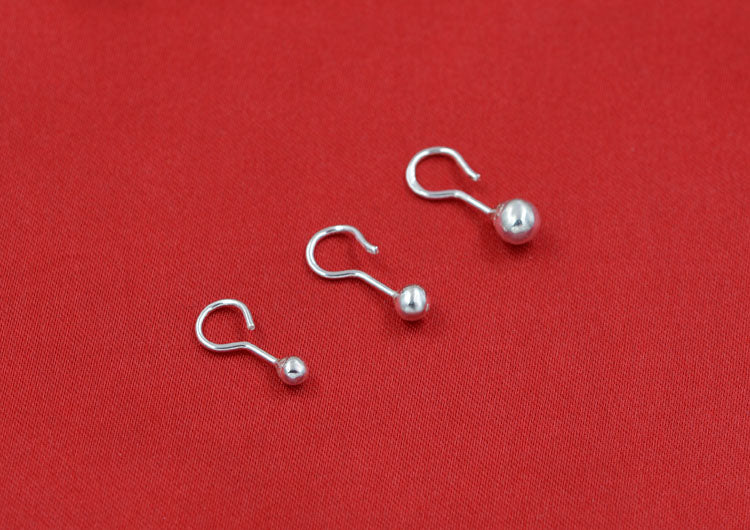 Sterling Silver Glossy Frosted Round Ball Stud Earrings S990 Finding