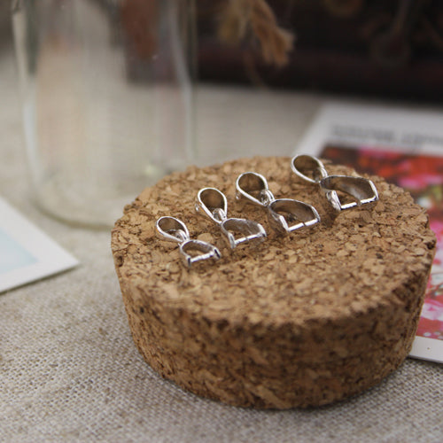 Sterling Silver Tiny Ice Pick Pinch Bail S925 Finding