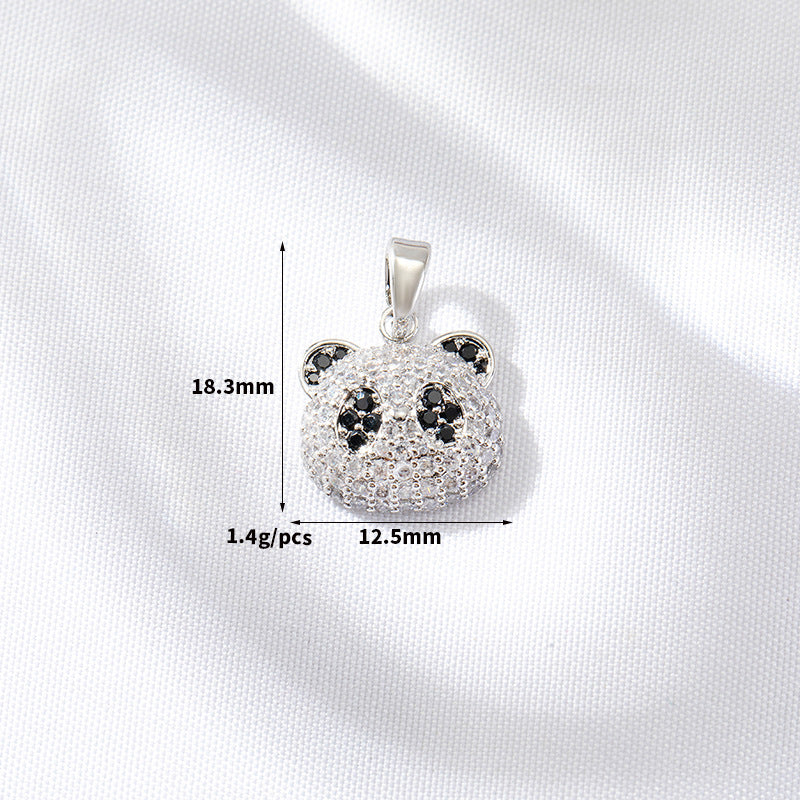 2 Sirène Baleine Queue Ours Panda Floral Charm Pendentif Strass Embelli 14K GF