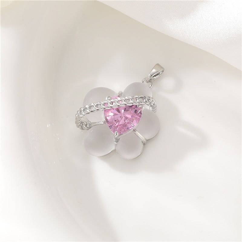 2 Méduses Floral Nuage Coeur Charme Pendentif Strass Incrusté 14K GF