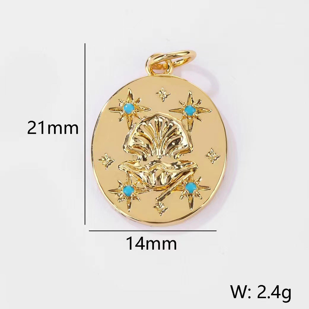 2 Tiny Scorpion Snake Bee Shell Charm Pendant Rhinestone Embellished 14K GF