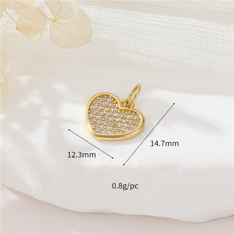 Pendentif à breloque 2 cœurs orné de strass 14K GF