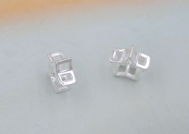 Cadre de perle étoile creuse en argent sterling S925