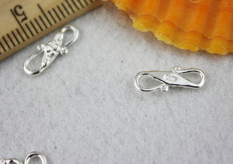 Sterling Silver Carved S Clasp For Necklace Bracelet Finding