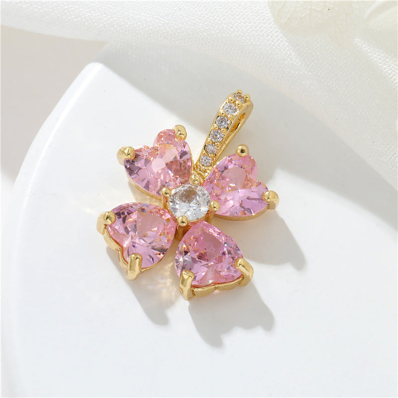 2 pendentif à breloque papillon carotte orange floral strass embelli 14K GF