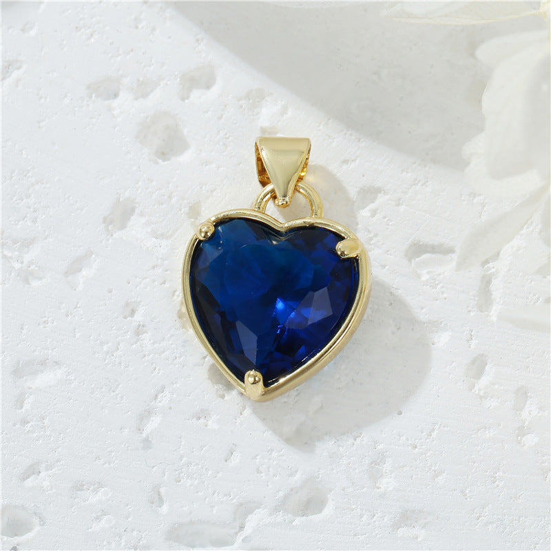 Pendentif à breloque 2 cœurs orné de strass 14K GF