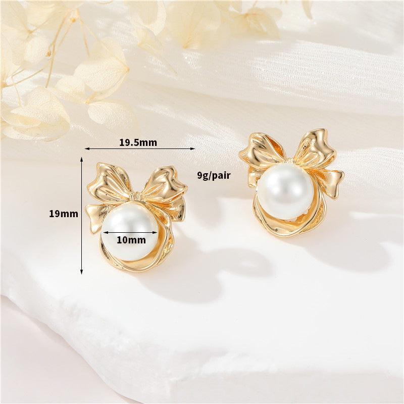 4 Schlangenketten-Ohrstecker, 14 K GF, halbgebohrte Perlen, Rohling