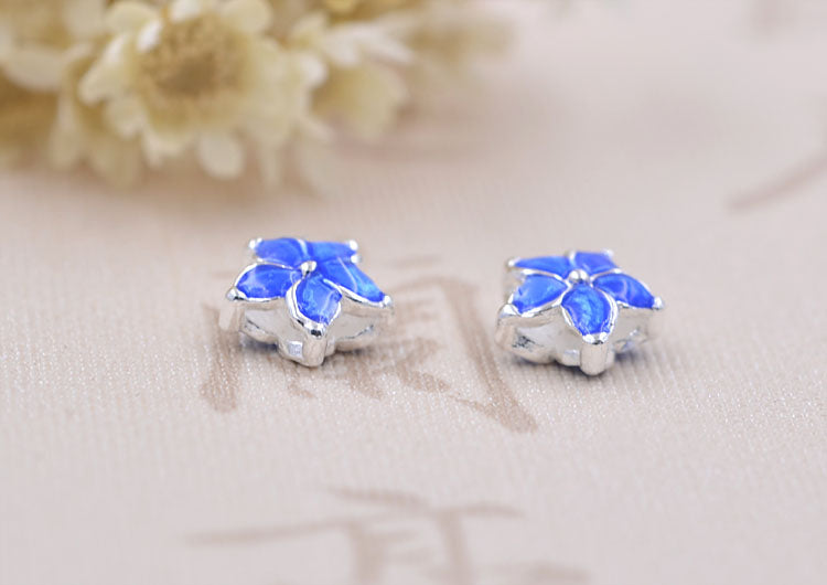 Argent sterling émail époxy plat perle florale entretoise S925 trouver