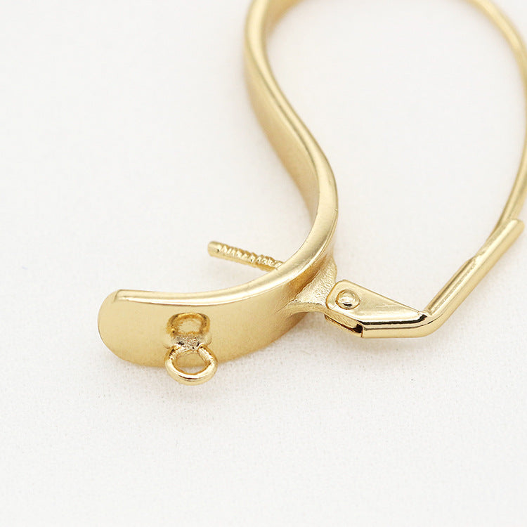 4 boucles d'oreilles créoles avec boucle 14K GF boucle d'oreille demi-percée perle vierge