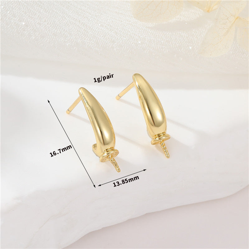 4 boucles d'oreilles goutte d'eau demi-cercle strass embellies 14K GF boucle d'oreille demi-percée perle vierge