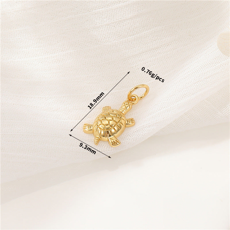 2 Chat Lapin Tortue Dinosaure Charme Pendentif Strass Embelli 14K GF