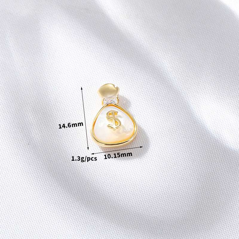 2 coeur étoile sirène queue de baleine violoncelle papillon clé nuage croix pendentif à breloque coquille strass embelli 14K GF
