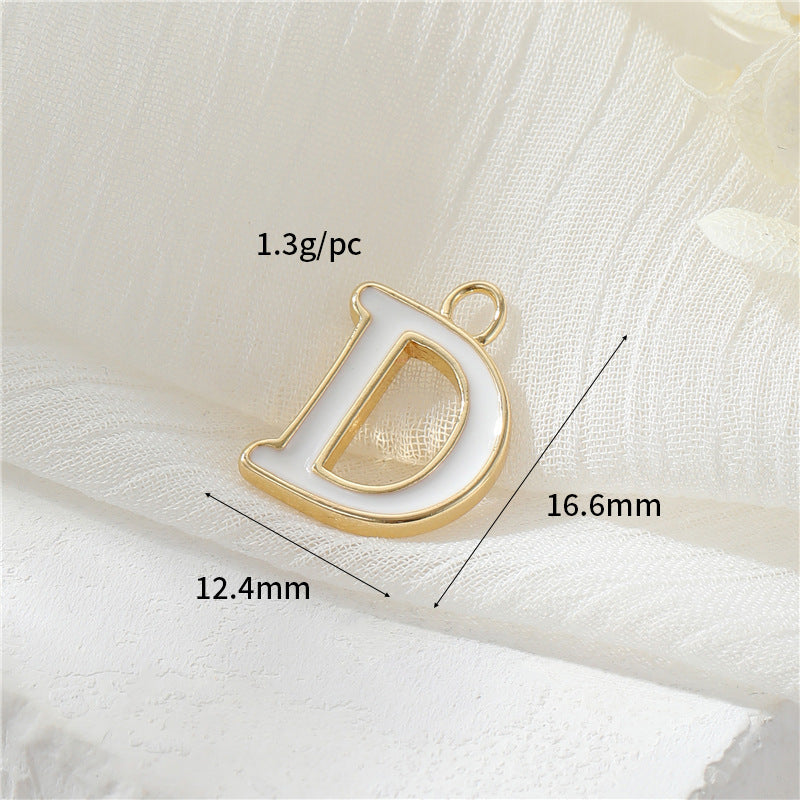 2 Emaille-Epoxidharz-Anfangsbuchstaben AZ-Charm-Anhänger 14K GF