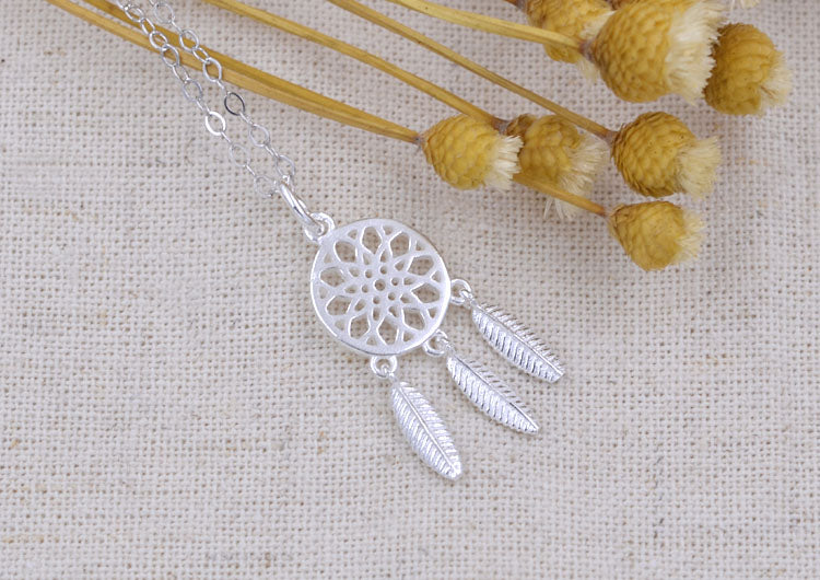 Pendentif à breloque petit attrape-rêves en argent sterling S925