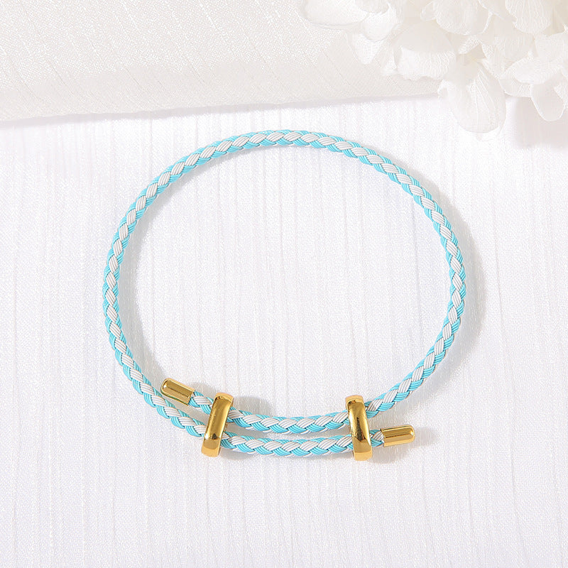 2 verstellbare schlichte geflochtene Schnurarmbänder aus 14-karätigem GF-Armband