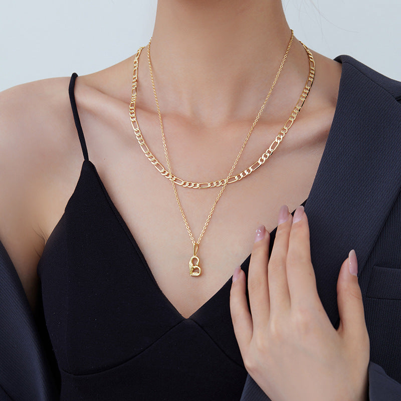 2 Blumen Kreuz Herz Rechteck Tarot Karte Charm Kabel Schlange Singapur Kette Halskette Strass verziert 14K GF Choker