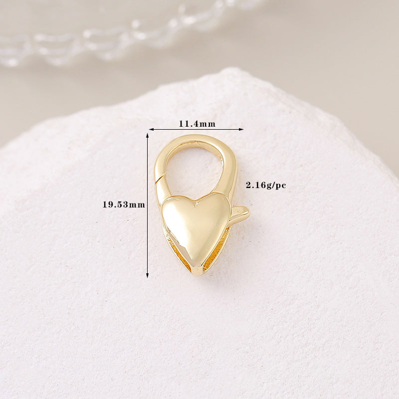 2 fermoirs à homard coeur rond 14K GF connecteur de fermoirs à boucle à ressort