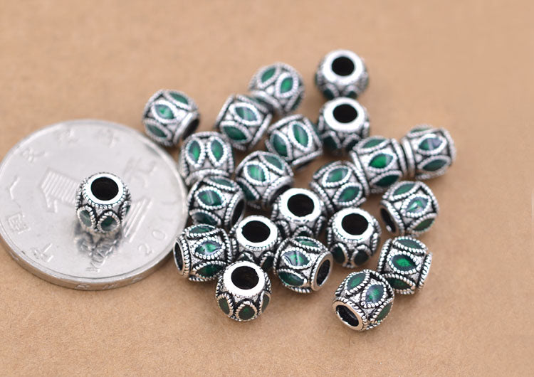 Sterling Silver Flat Drum Bead Spacer S925 Finding