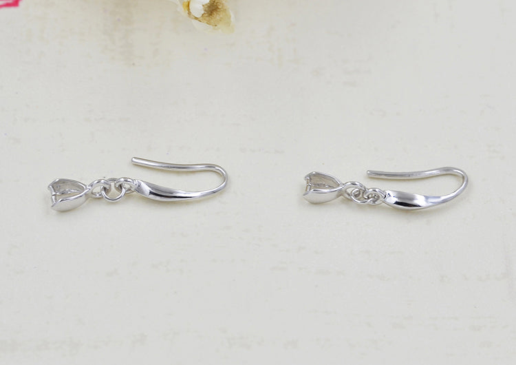 Boucles d'oreilles à crochet ornées de strass en argent Sterling, avec pince à glace, bélière S925