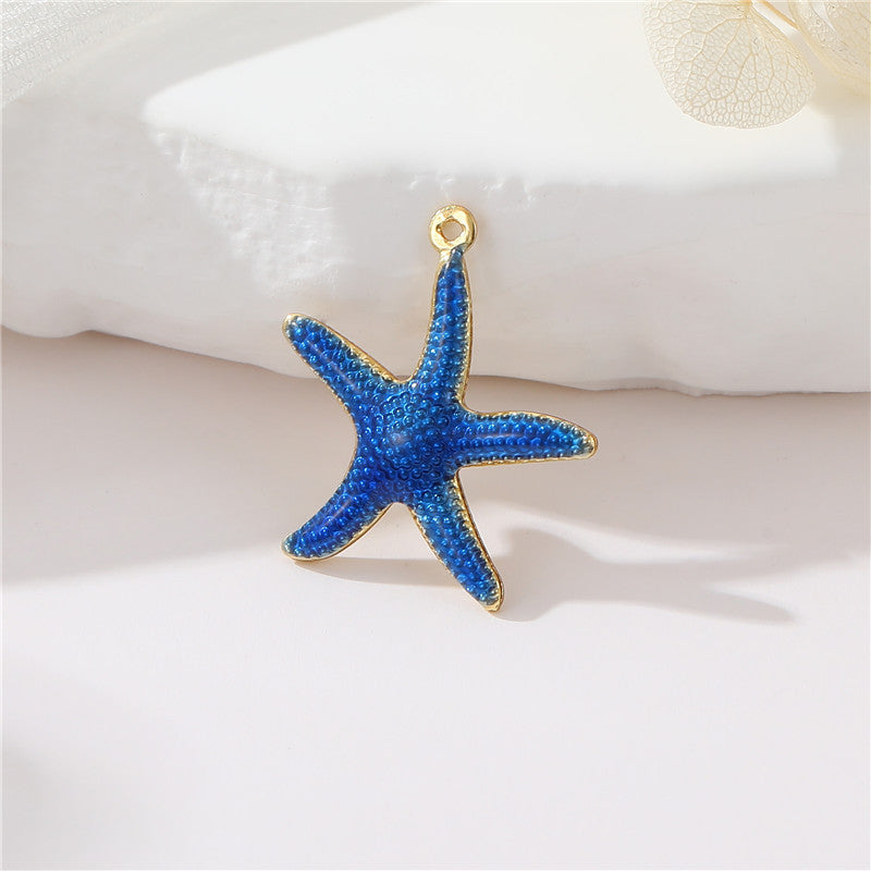 2 pendentifs à breloque étoile de mer émail époxy 14K GF