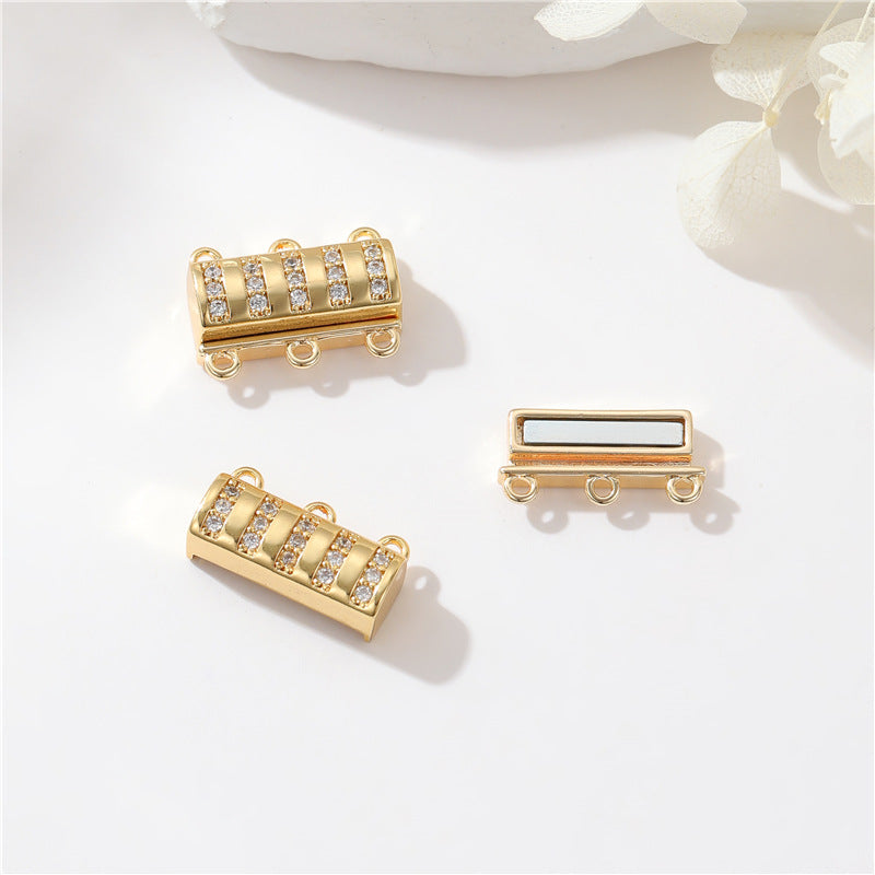 2 fermoirs magnétiques papillon Saturne rectangulaire citrouille, connecteur de fermoirs pendentif 14K GF